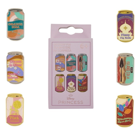 disney pin Jewelry - New Disney Princess Soda Cans Mystery Box Pin Loungefly Web Collectible Website